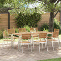 Gartenstuhl 8 pcs Öl-Natur 56 x 54,5 x 87 cm Massivholz Teak