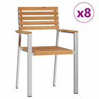 Gartenstuhl 8 pcs Öl-Natur 56 x 54,5 x 87 cm Massivholz Teak