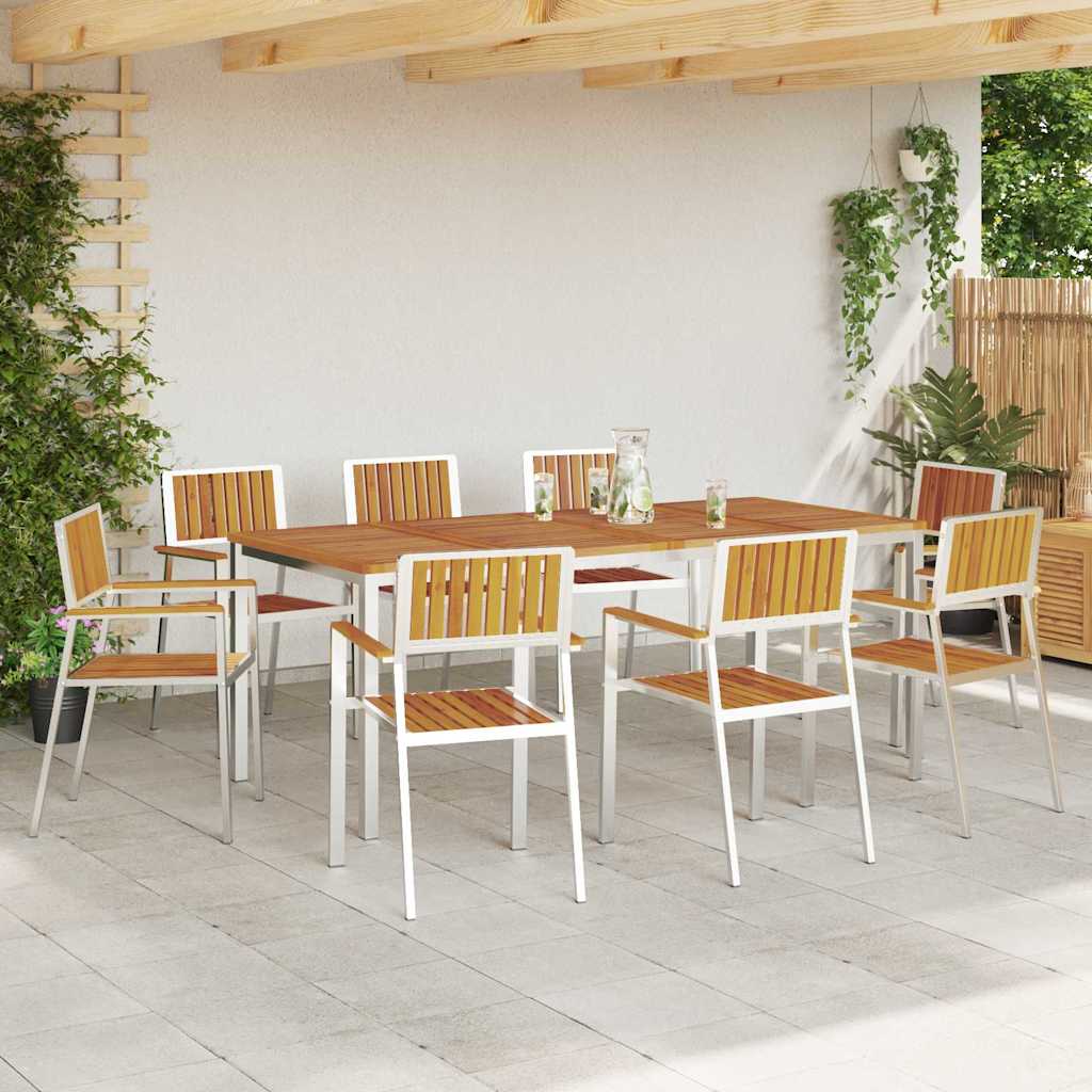 Gartenstuhl 8 pcs Braun 56 x 54,5 x 87 cm Massivholz Akazie