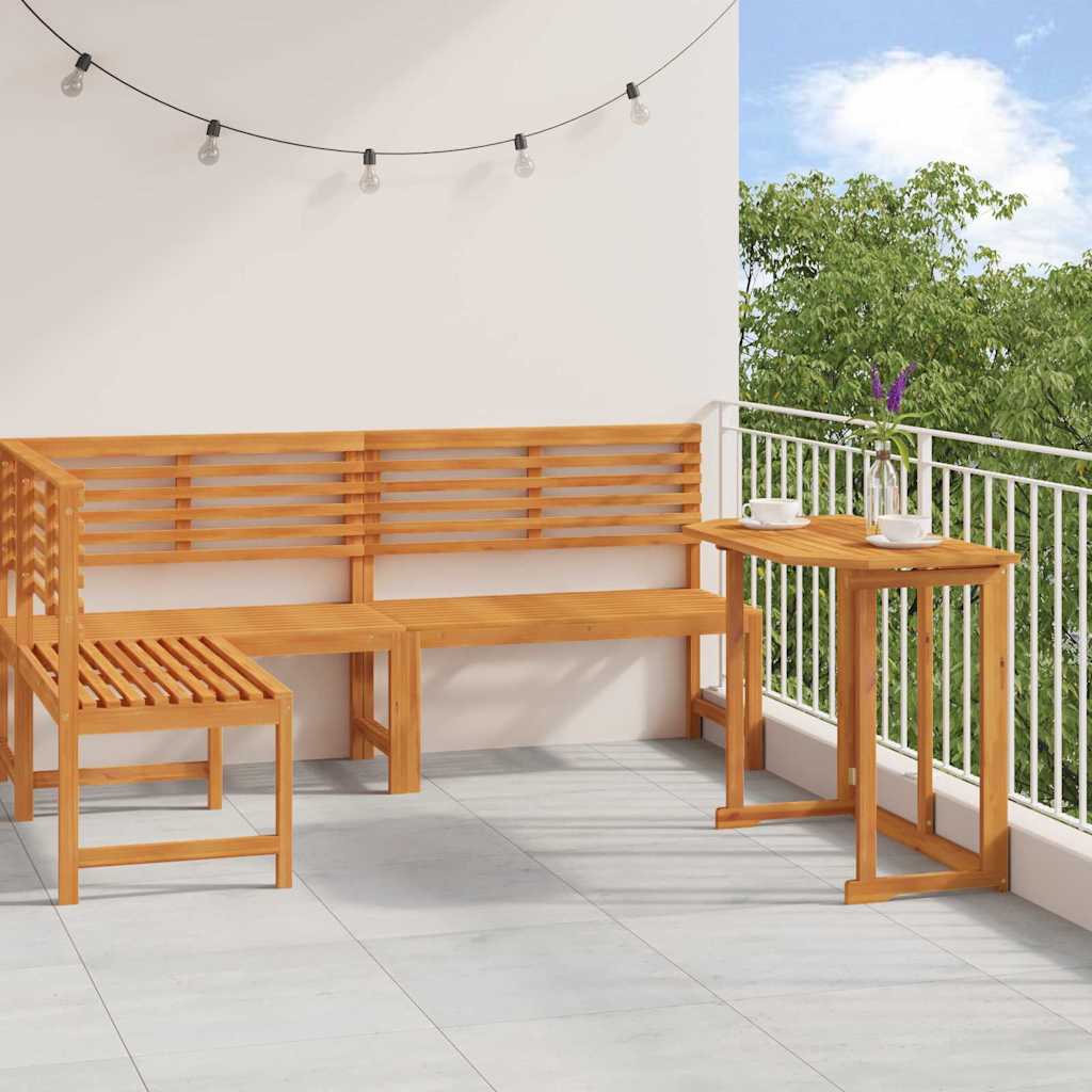 Gartenbänke Set 3 pcs Braun Massivholz Akazie