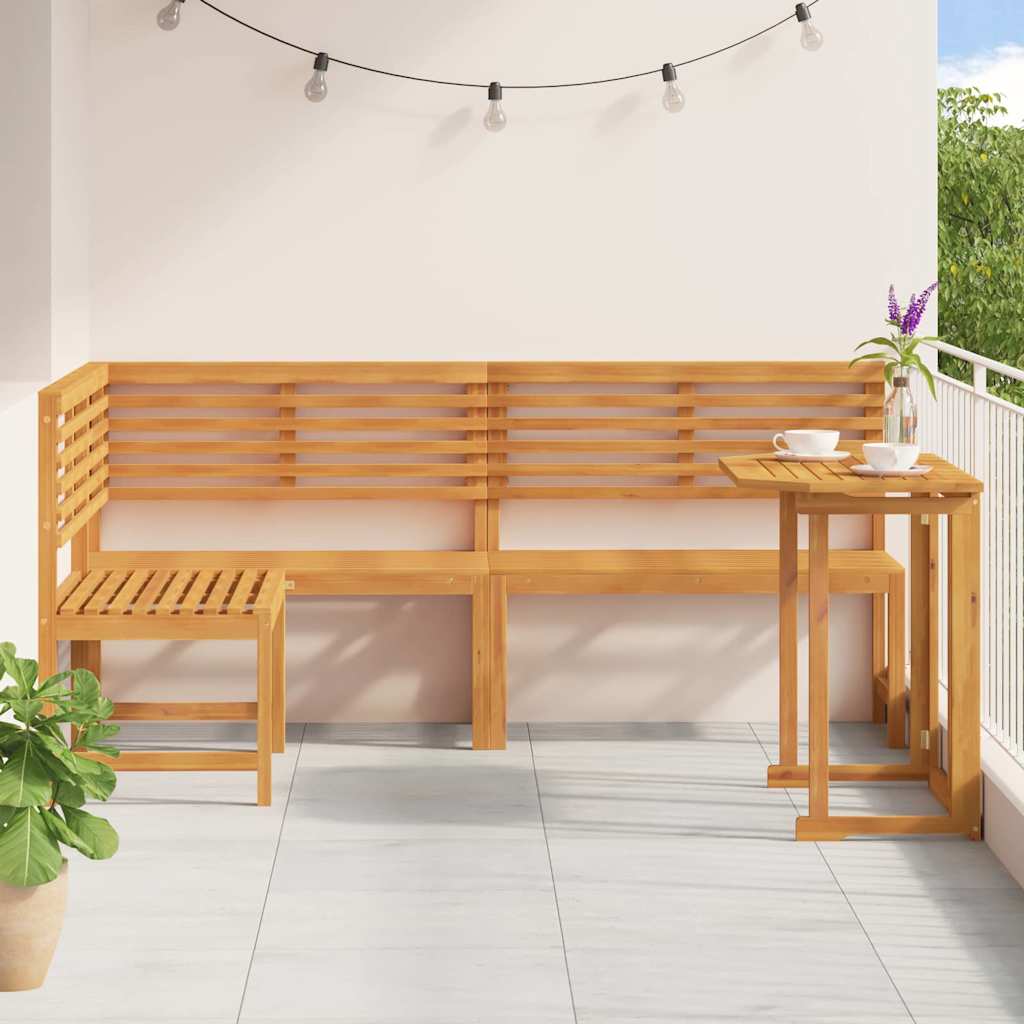 Gartenbänke Set 3 pcs Braun Massivholz Akazie