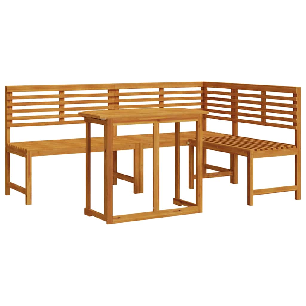 Gartenbänke Set 3 pcs Braun Massivholz Akazie