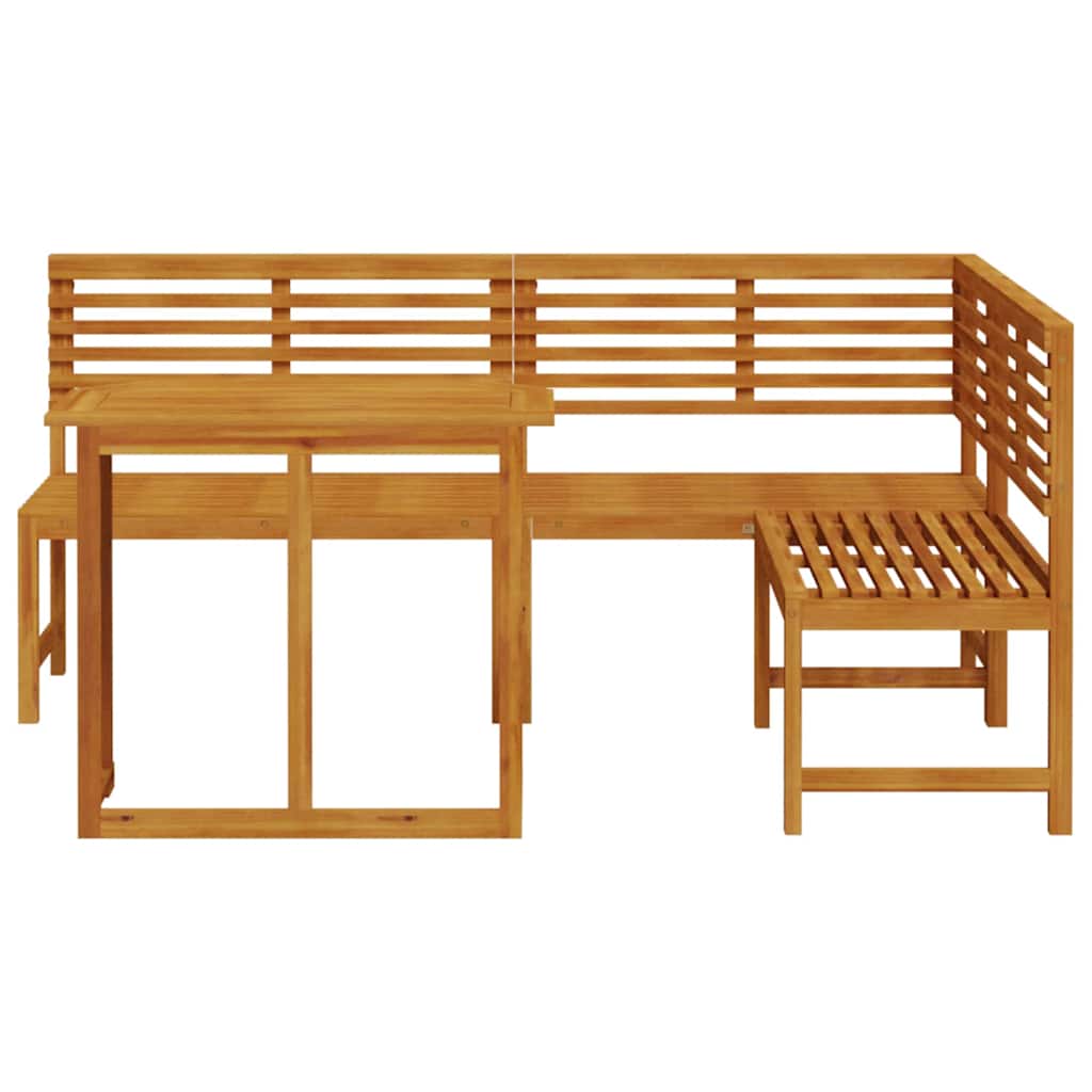 Gartenbänke Set 3 pcs Braun Massivholz Akazie