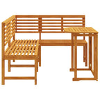 Gartenbänke Set 3 pcs Braun Massivholz Akazie