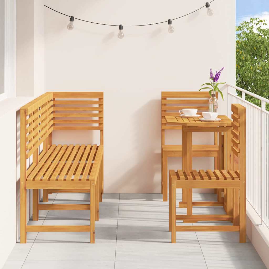 Garten Bistro Set 6 pcs Braun Massivholz Akazie