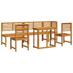 Garten Bistro Set 6 pcs Braun Massivholz Akazie