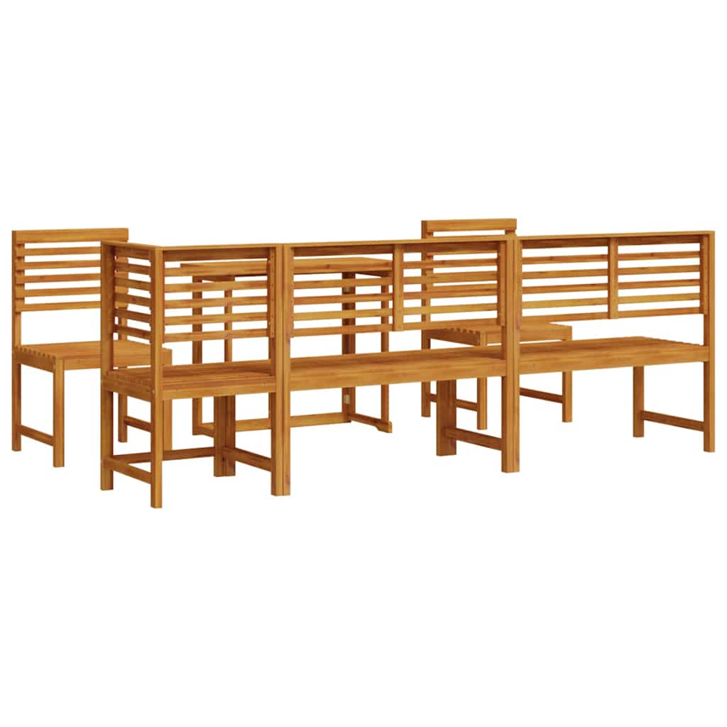 Garten Bistro Set 6 pcs Braun Massivholz Akazie