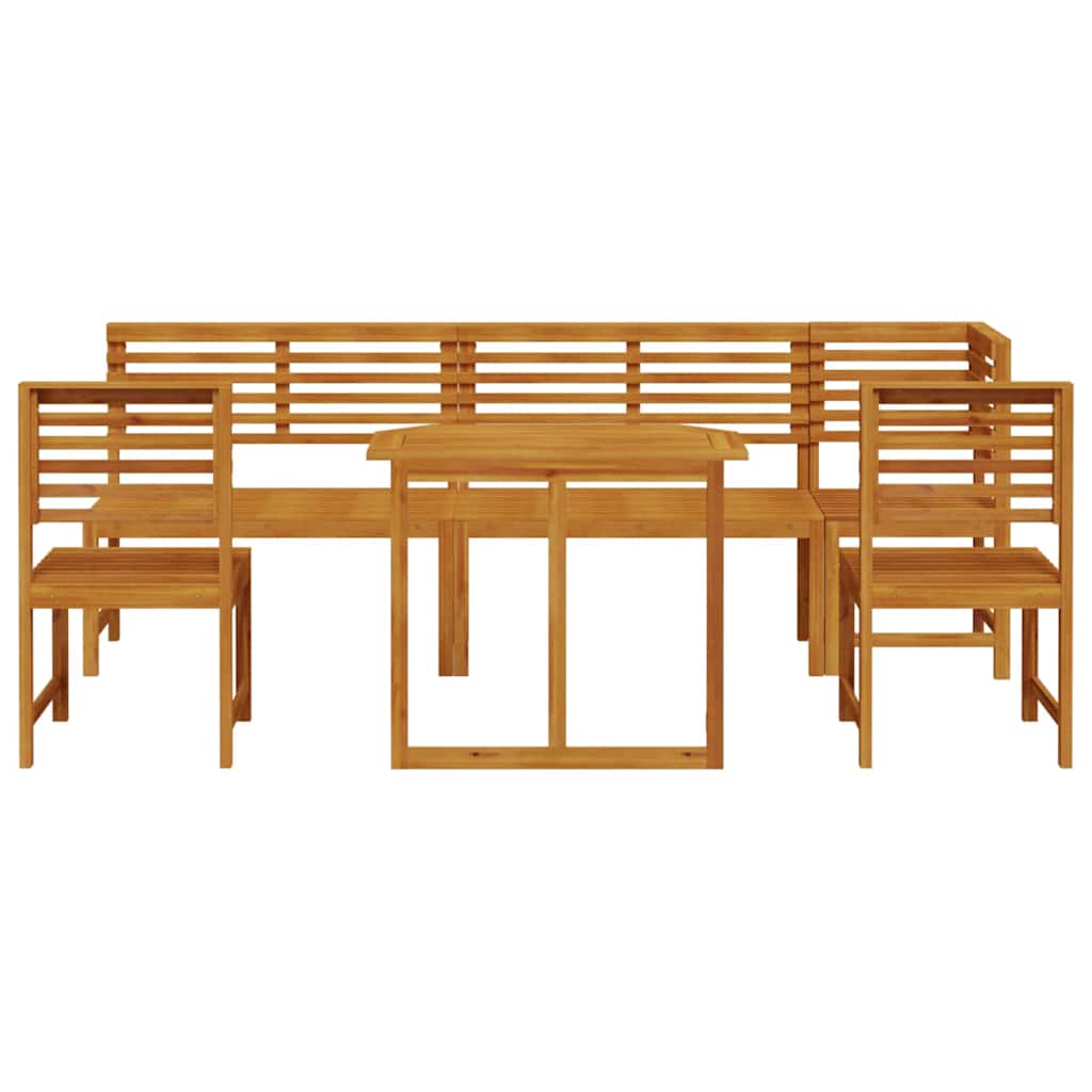 Garten Bistro Set 6 pcs Braun Massivholz Akazie