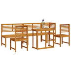 Garten Bistro Set 6 pcs Braun Massivholz Akazie