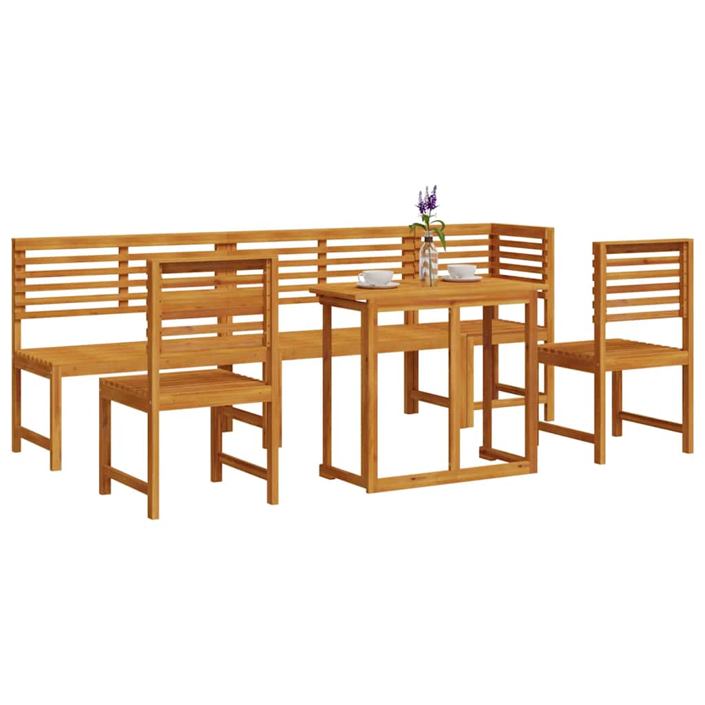 Garten Bistro Set 6 pcs Braun Massivholz Akazie