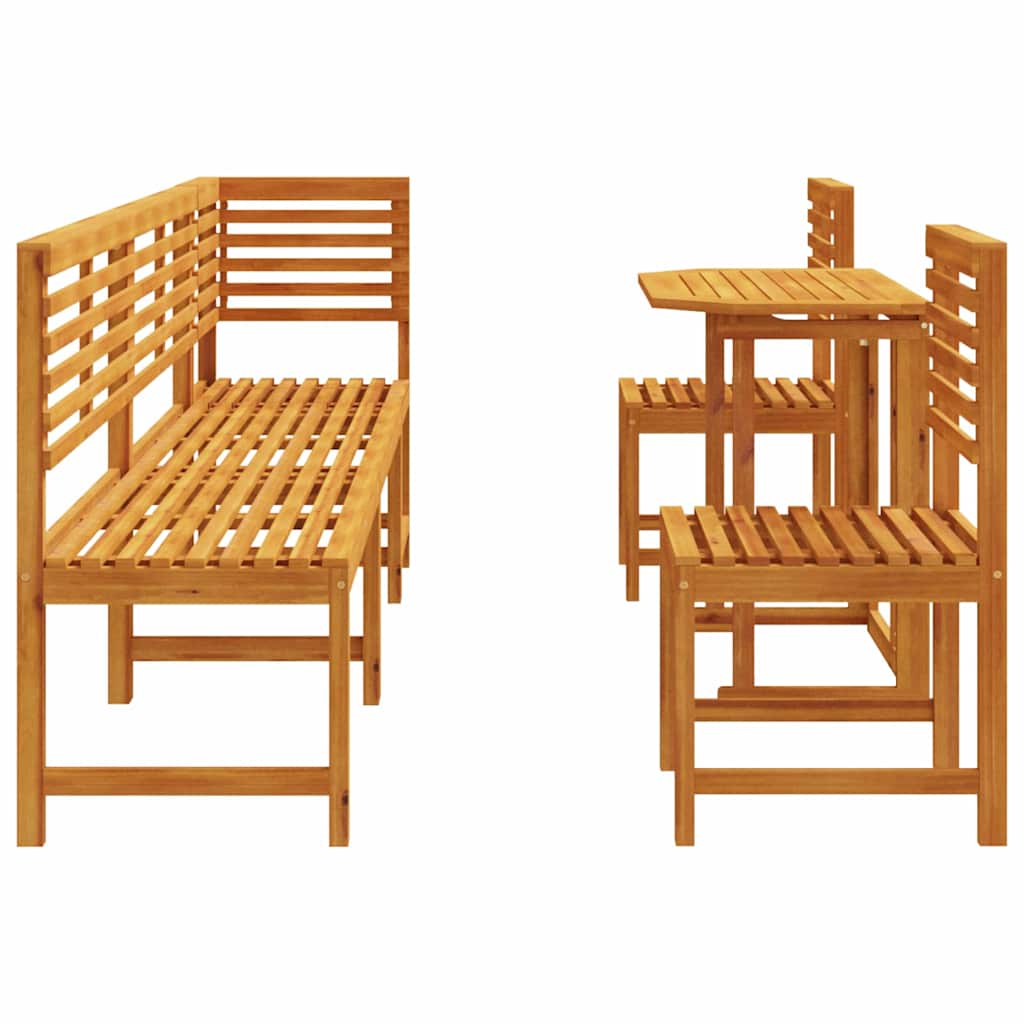 Garten Bistro Set 6 pcs Braun Massivholz Akazie