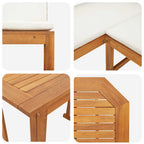 Gartenbänke Set 2 pcs Braun Massivholz Akazie