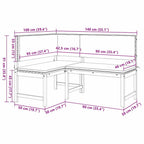Gartenbänke Set 2 pcs Braun Massivholz Akazie