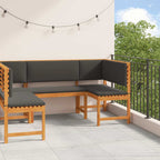 Gartenbänke Set 3 pcs Braun Massivholz Akazie
