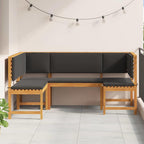 Gartenbänke Set 3 pcs Braun Massivholz Akazie