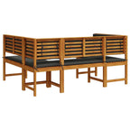 Gartenbänke Set 3 pcs Braun Massivholz Akazie
