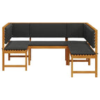 Gartenbänke Set 3 pcs Braun Massivholz Akazie