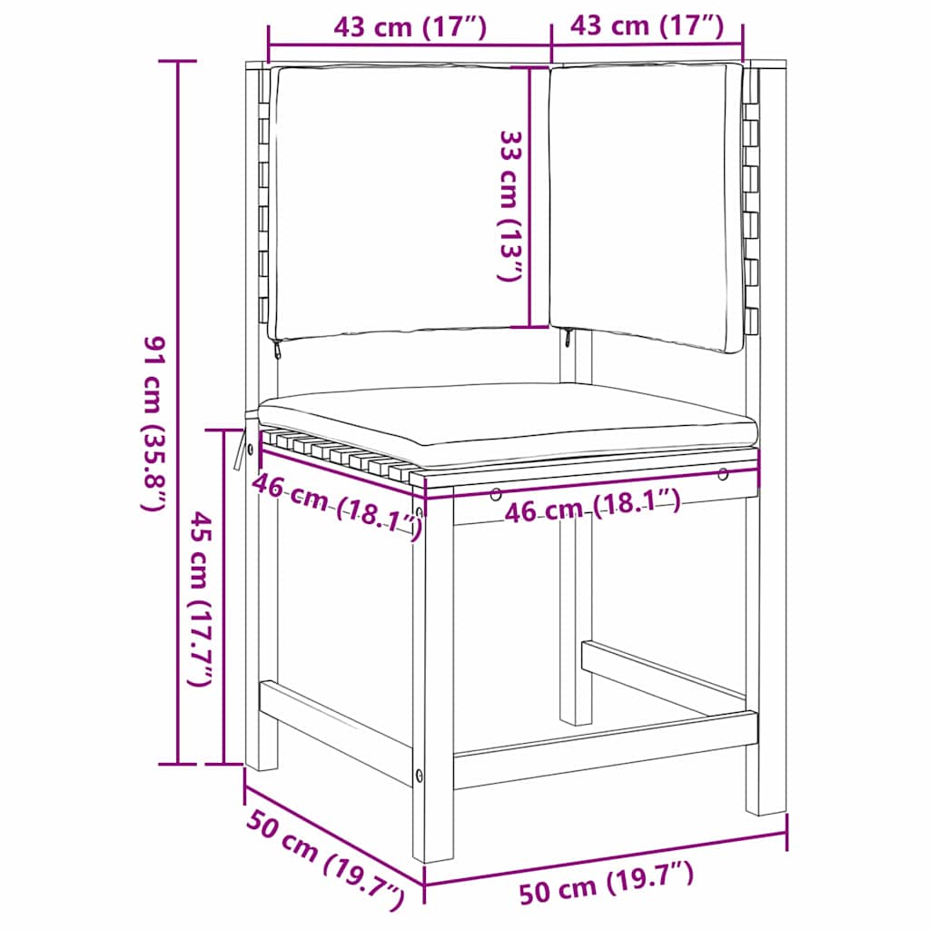 Gartenbänke Set 3 pcs Braun Massivholz Akazie