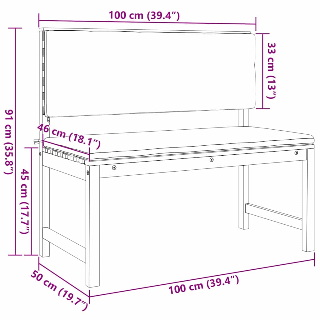 Gartenbänke Set 3 pcs Braun Massivholz Akazie