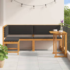 Gartenbänke Set 3 pcs Braun Massivholz Akazie