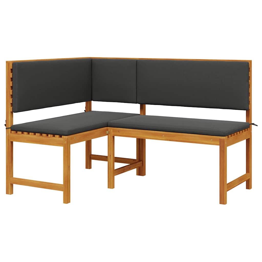 Gartenbänke Set 3 pcs Braun Massivholz Akazie