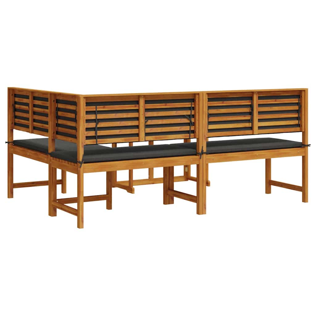 Gartenbänke Set 3 pcs Braun Massivholz Akazie
