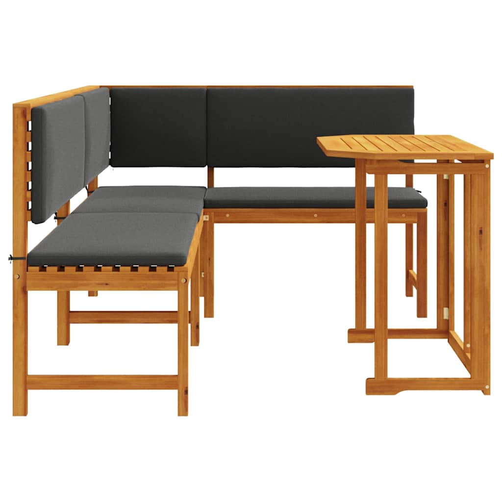 Gartenbänke Set 3 pcs Braun Massivholz Akazie