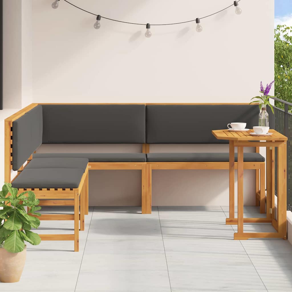 Gartenbänke Set 4 pcs Braun Massivholz Akazie