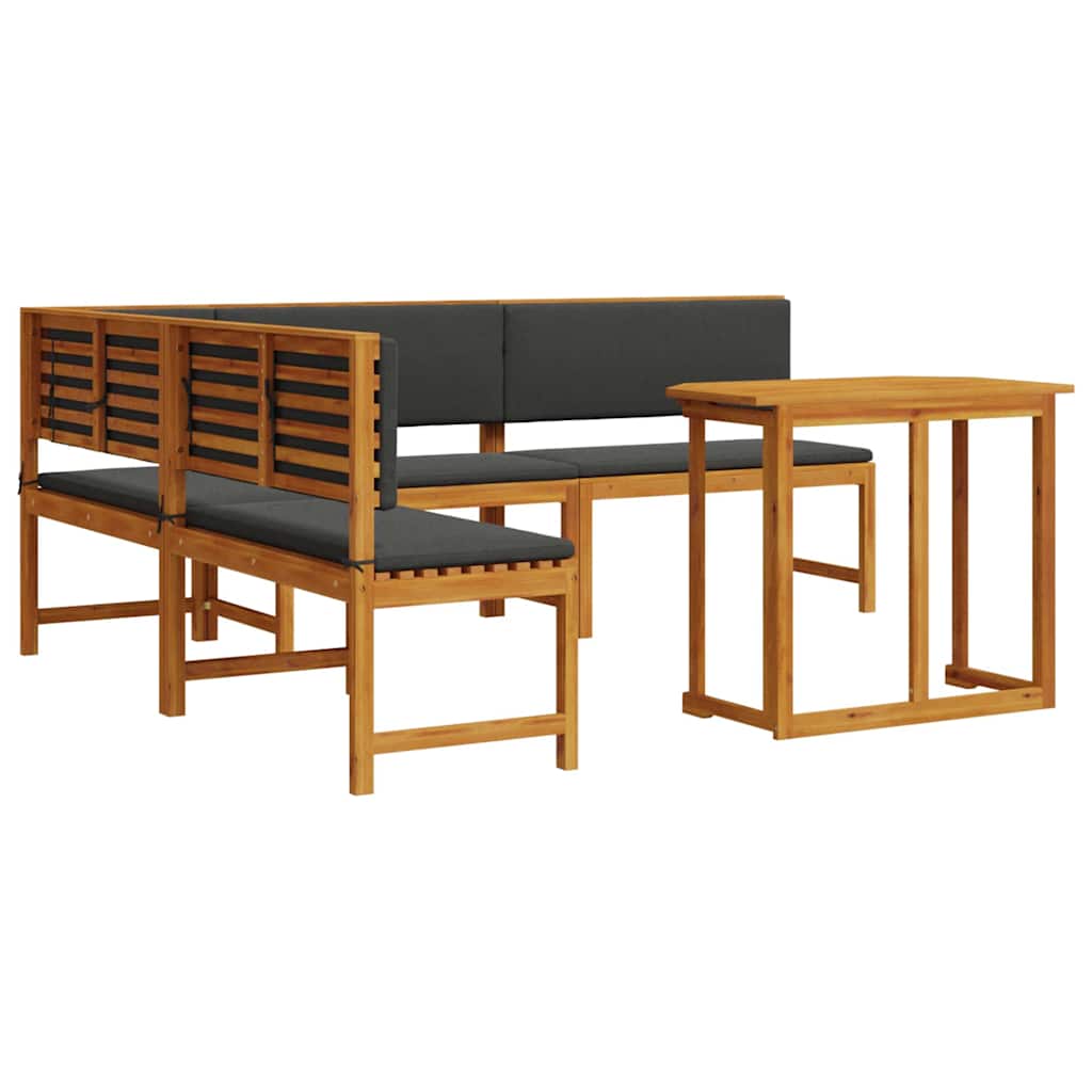 Gartenbänke Set 4 pcs Braun Massivholz Akazie
