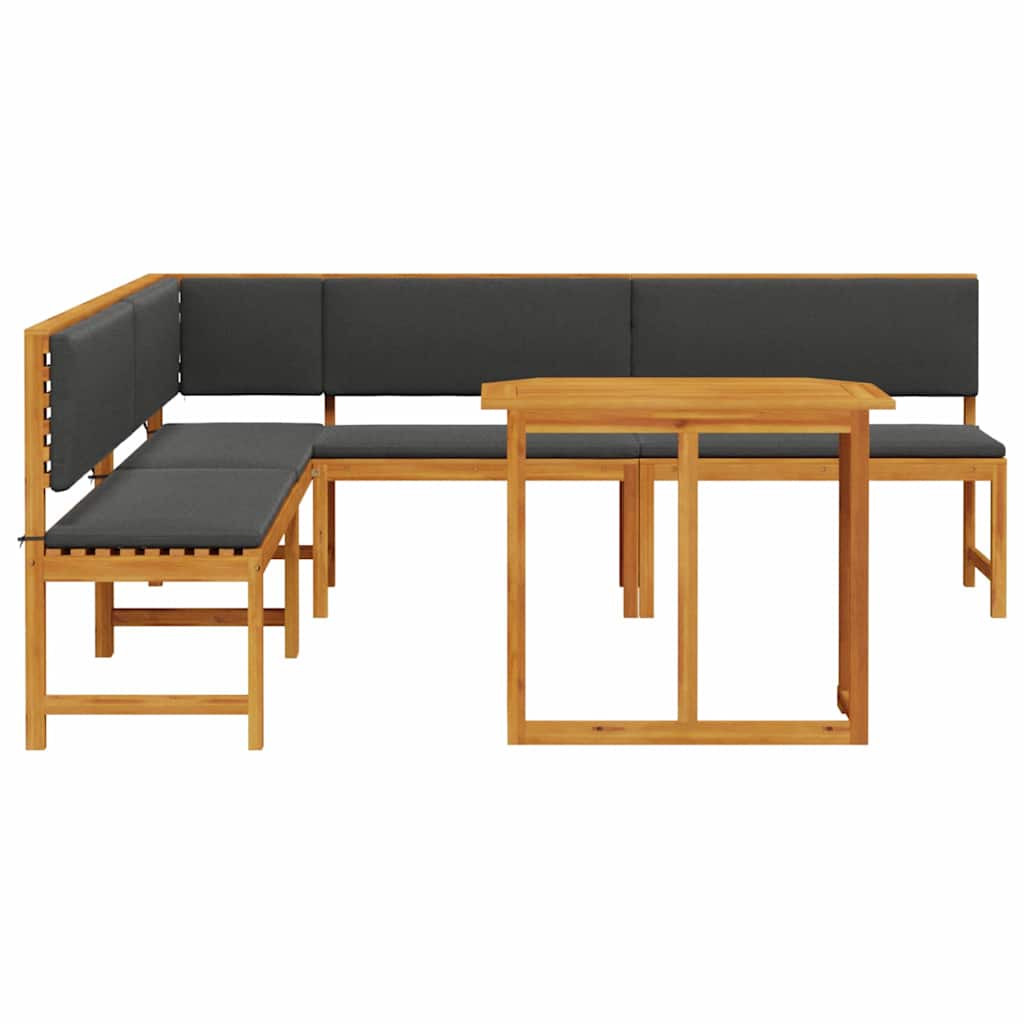 Gartenbänke Set 4 pcs Braun Massivholz Akazie