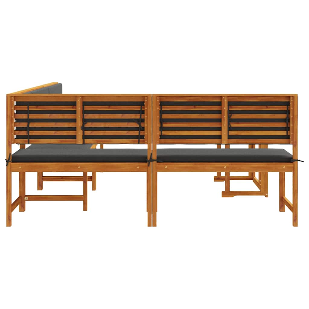 Gartenbänke Set 4 pcs Braun Massivholz Akazie