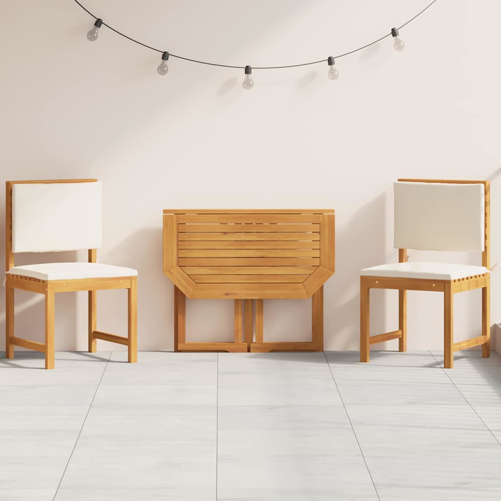Garten Bistro Set 3 pcs Braun Massivholz Akazie