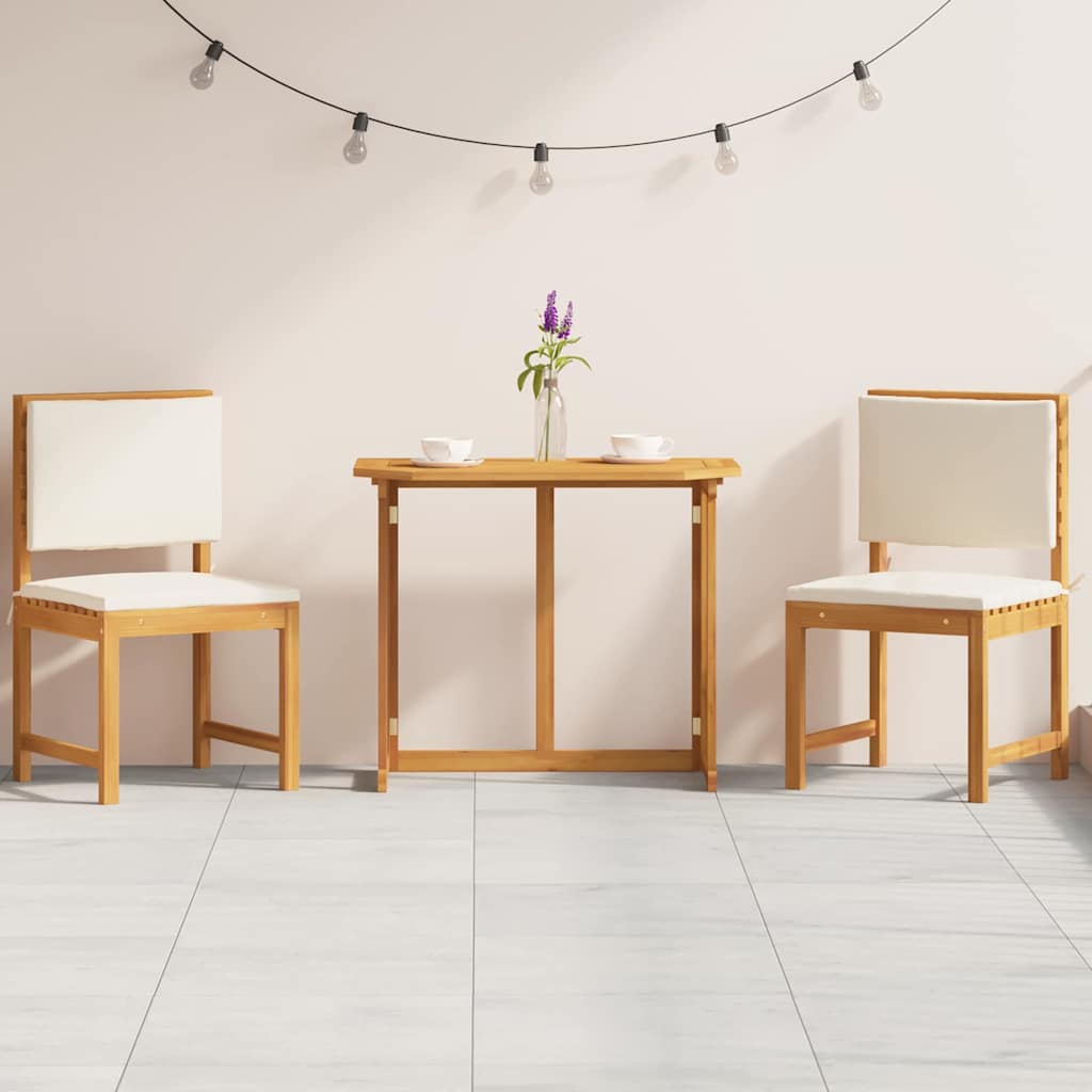 Garten Bistro Set 3 pcs Braun Massivholz Akazie