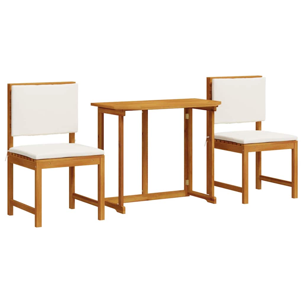 Garten Bistro Set 3 pcs Braun Massivholz Akazie