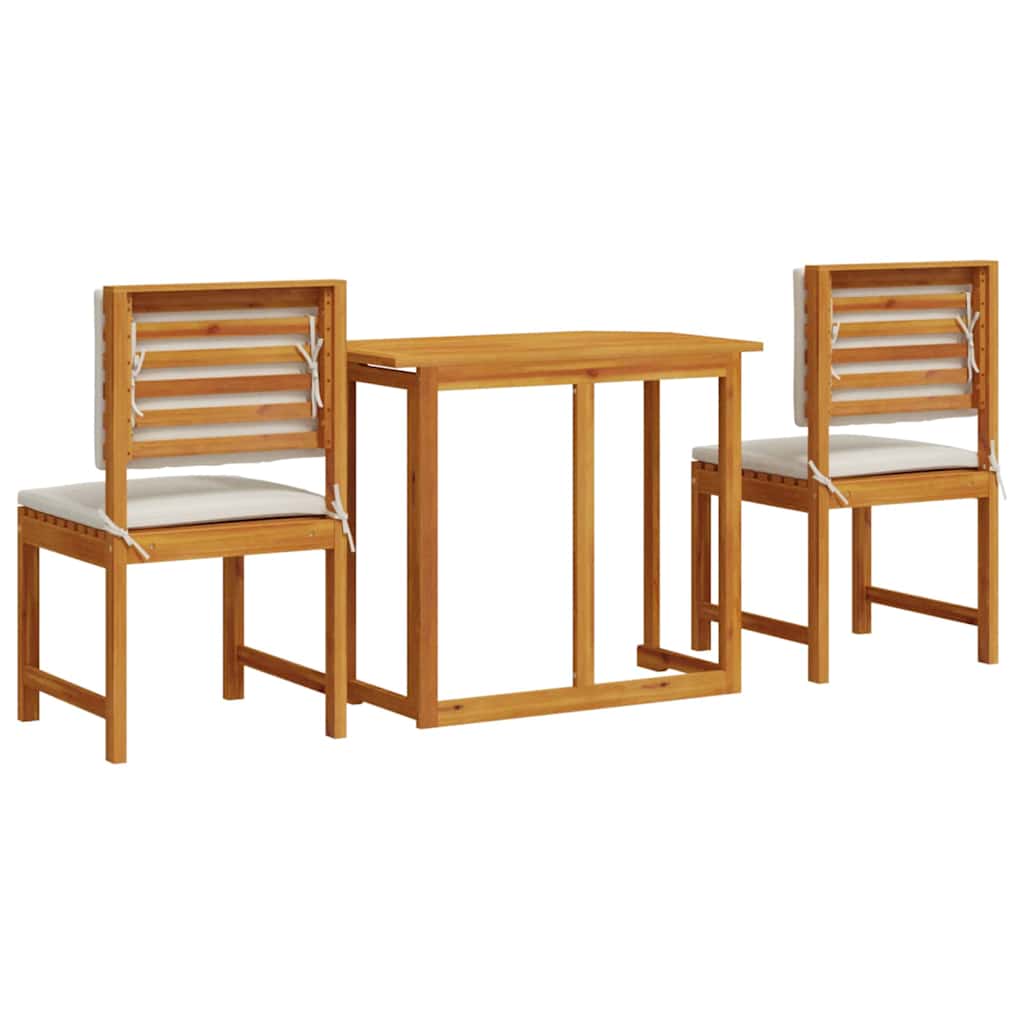 Garten Bistro Set 3 pcs Braun Massivholz Akazie