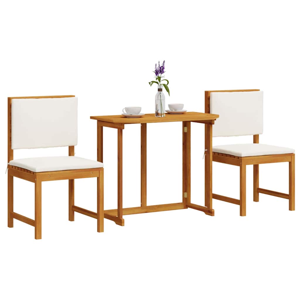 Garten Bistro Set 3 pcs Braun Massivholz Akazie