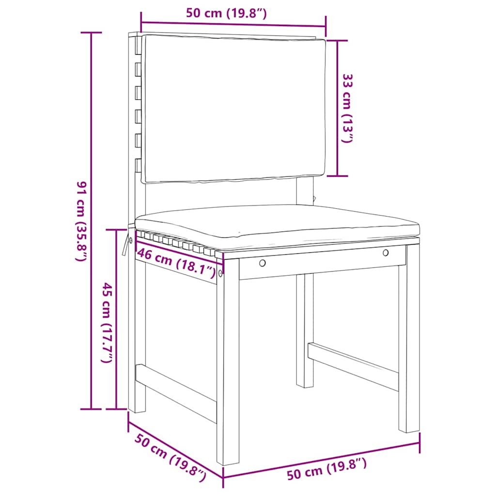 Garten Bistro Set 3 pcs Braun Massivholz Akazie