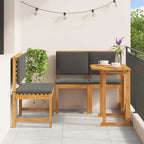 Garten Bistro Set 3 pcs Braun Massivholz Akazie