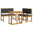Garten Bistro Set 3 pcs Braun Massivholz Akazie