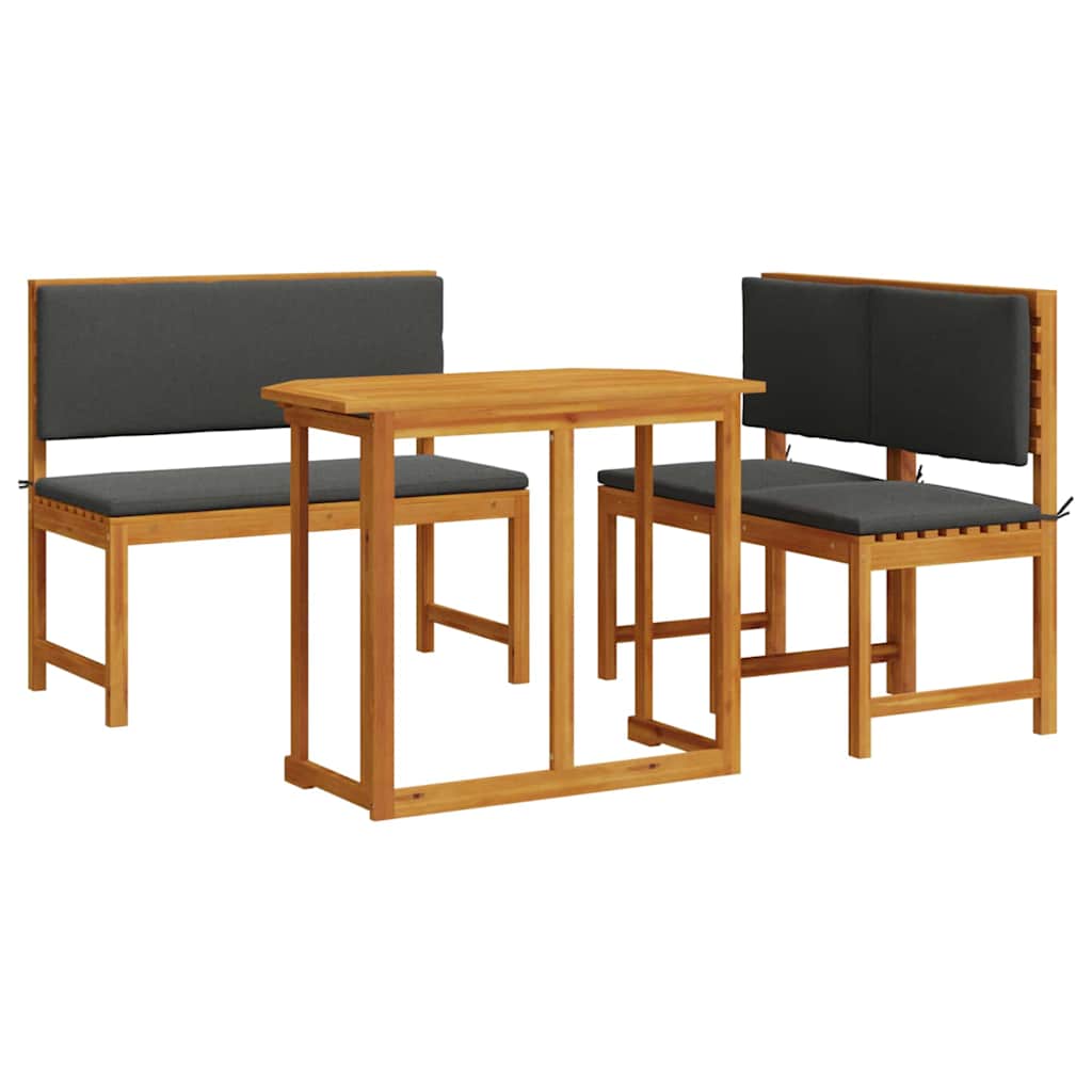 Garten Bistro Set 3 pcs Braun Massivholz Akazie