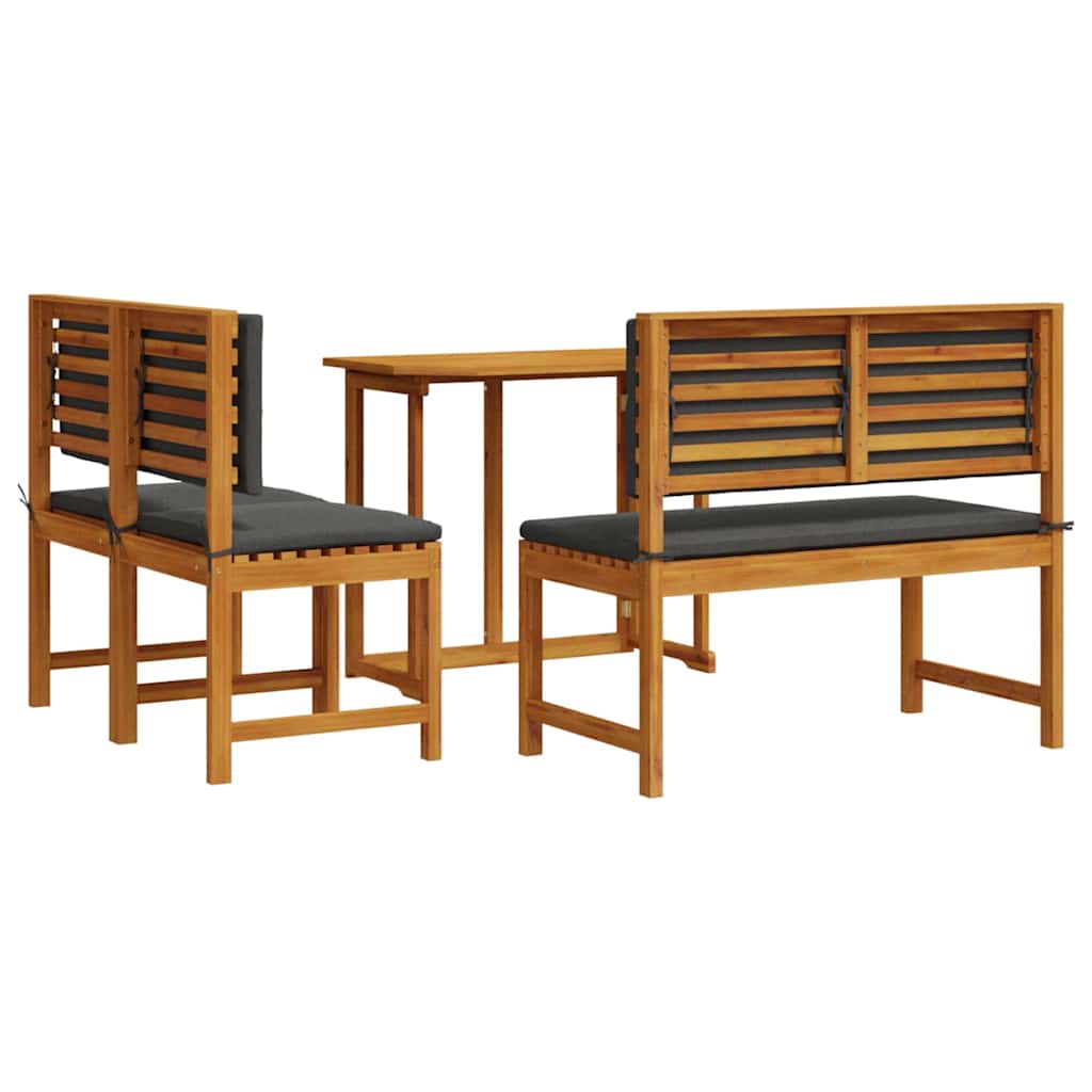 Garten Bistro Set 3 pcs Braun Massivholz Akazie