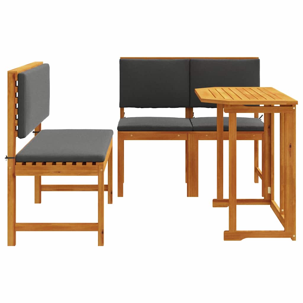 Garten Bistro Set 3 pcs Braun Massivholz Akazie