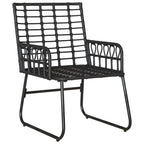 Garten Essgruppe 3 pcs Schwarz und Anthrazit Poly-Rattan