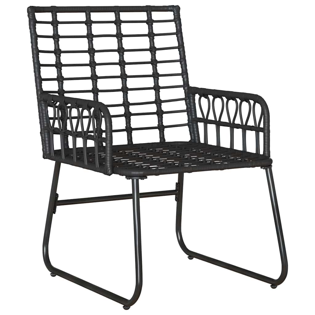 Garten Essgruppe 3 pcs Schwarz und Anthrazit Poly-Rattan