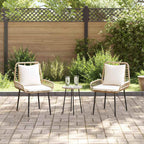 Garten Essgruppe 3 pcs Braun und Creme Poly-Rattan