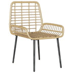 Garten Essgruppe 3 pcs Braun und Creme Poly-Rattan
