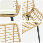 Garten Essgruppe 3 pcs Braun und Creme Poly-Rattan