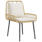 Garten Essgruppe 3 pcs Braun und Creme Poly-Rattan