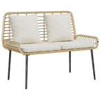 Garten Essgruppe 3 pcs Braun und Creme Poly-Rattan