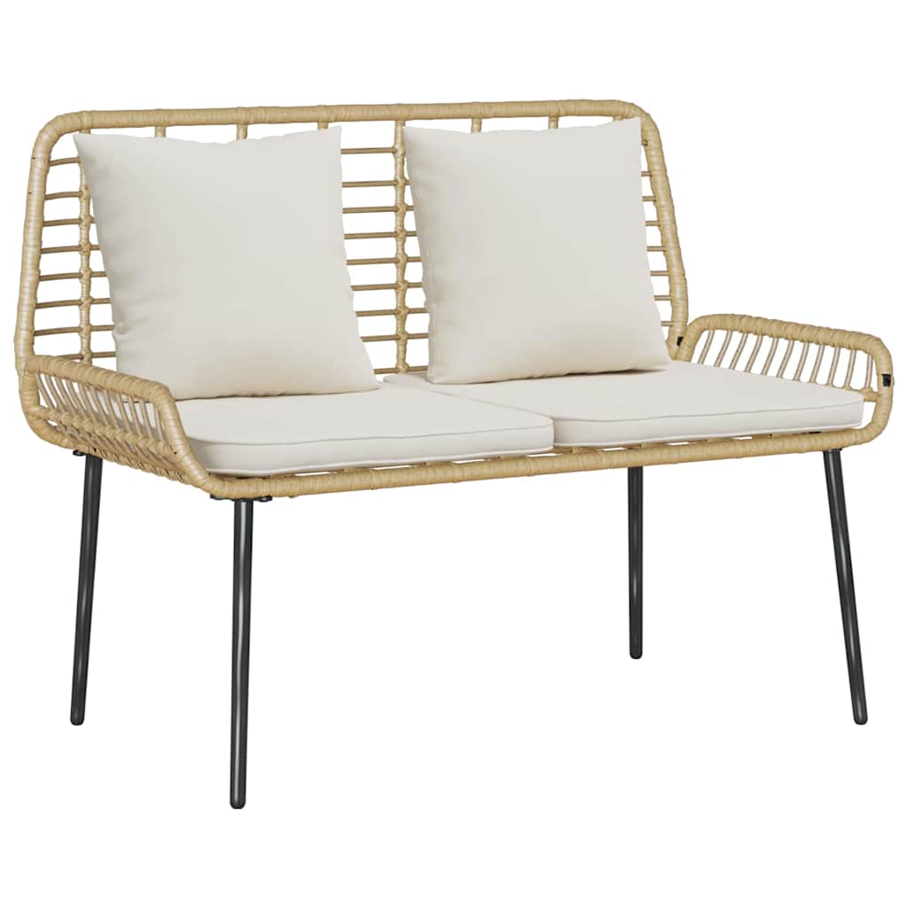 Garten Essgruppe 3 pcs Braun und Creme Poly-Rattan